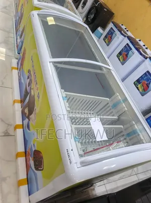 Original Polystar 650litters Showcase Glass Freezer 2 Doors 100%Copper