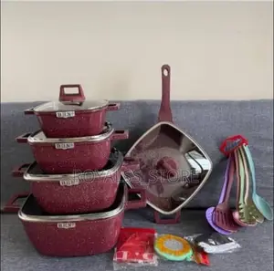21pcs Granite Cookware Set With Nonstick Spoon