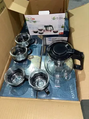Glass Tea Kettle and Cups