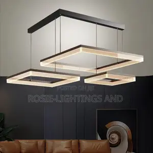 Modern Square Acrylic Led Chandelier Dimmable Living Room 800mm