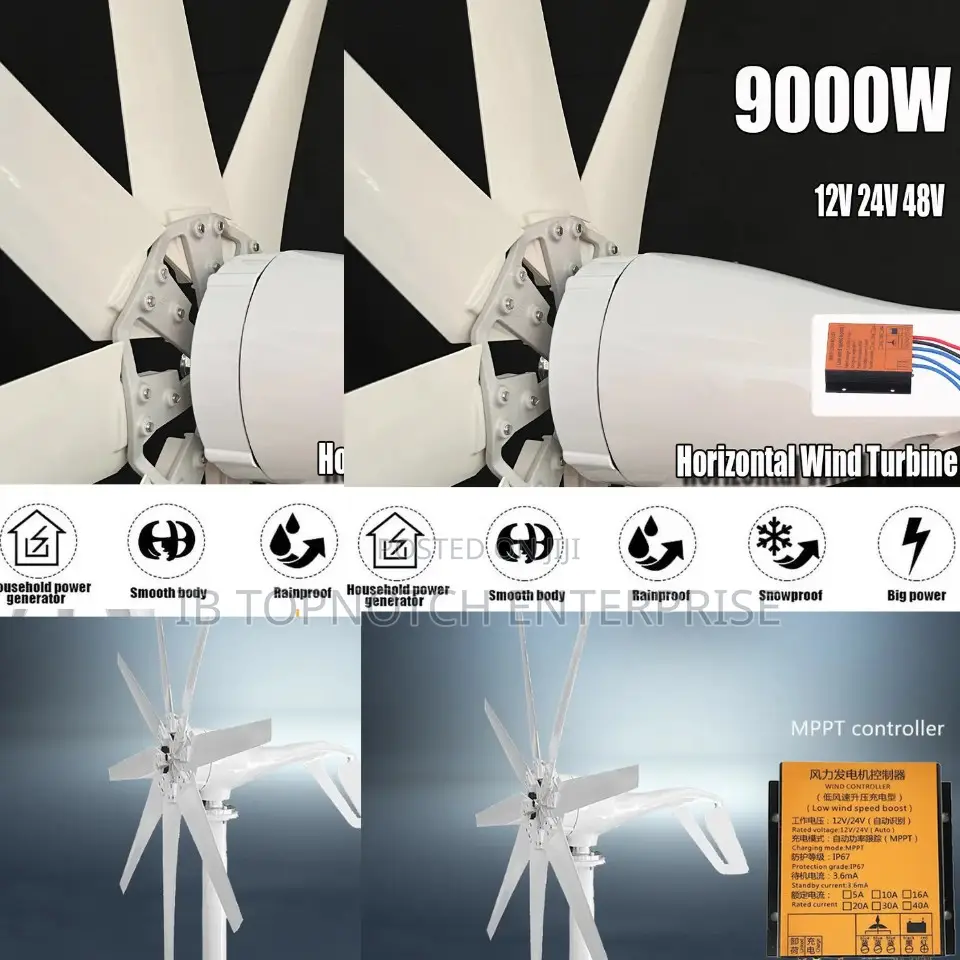 Zero Emissions, Maximum Output: 9000w 48v Horizontal Wind Power