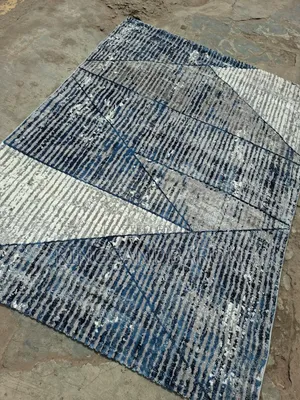 7x10fts Black/Grey/Blue Turkey Rug