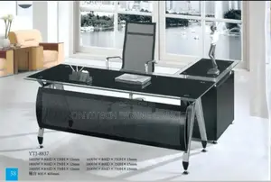 Office Executive Glass Table L Shape Tempard