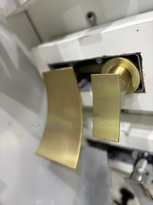 Waterfall Brush Gold Conduit Mixer Tap