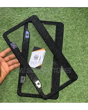 Black Color Blings Plate Number Cover
