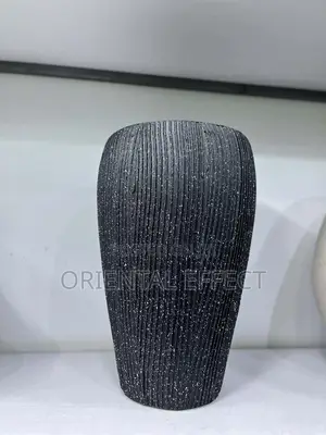 Granite Striped Black Rotunda Planter – 54cm | Luxury Flower Pot