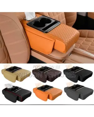 Universal Car Arm Rest Cover With Tissue Box And Pocket