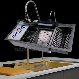 Original 304 Steel Kitchen Sink With Faucet and Drainer