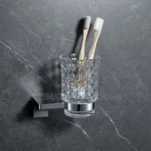 Crystal Glass Wall Mounted Single Brush Holder