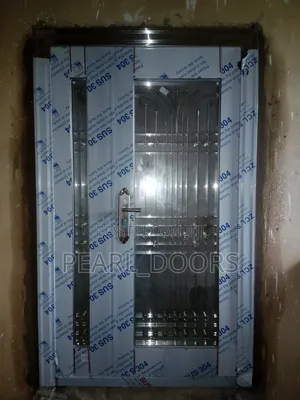 4ft by 7ft Stainless Steel Glass Door