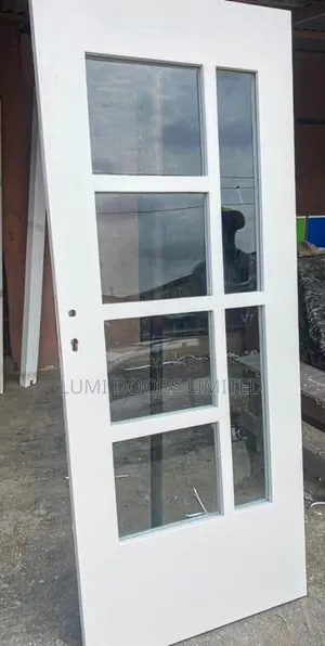 White Kitchen Glass Door Design