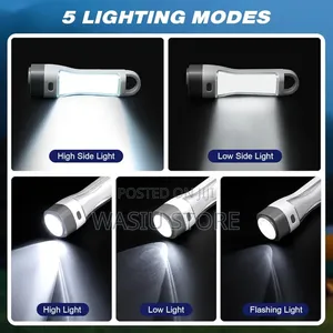 Solar Rechargeable Camping Flashlight With High Lumens