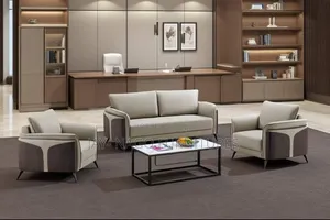Office 5 Seater Leather Sofa Chair Without Table