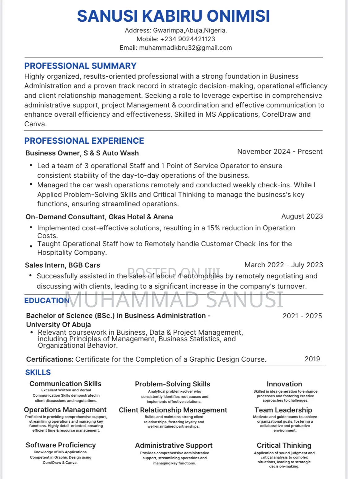 Project/Operations Manager