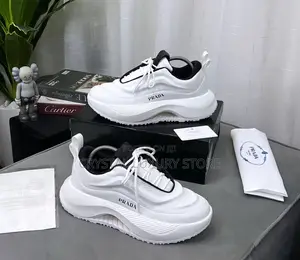 Prada Quality Luxury Men White Sneakers