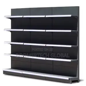 Supermarket Store Shelves Single Side Black