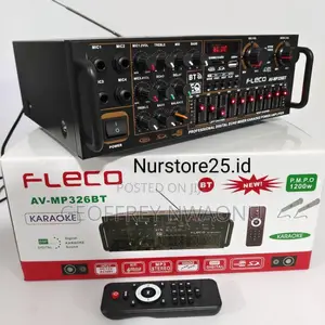 Fleco 1200w Bluetooth Karaoke Amplifier With Usb,Sdcard Dual Mic Echo