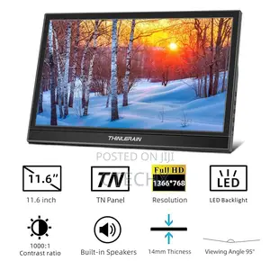 Small Portable Monitor - 13.3 Inch Hdmi/Dual Usb-C 1366 X 768 Tn Led
