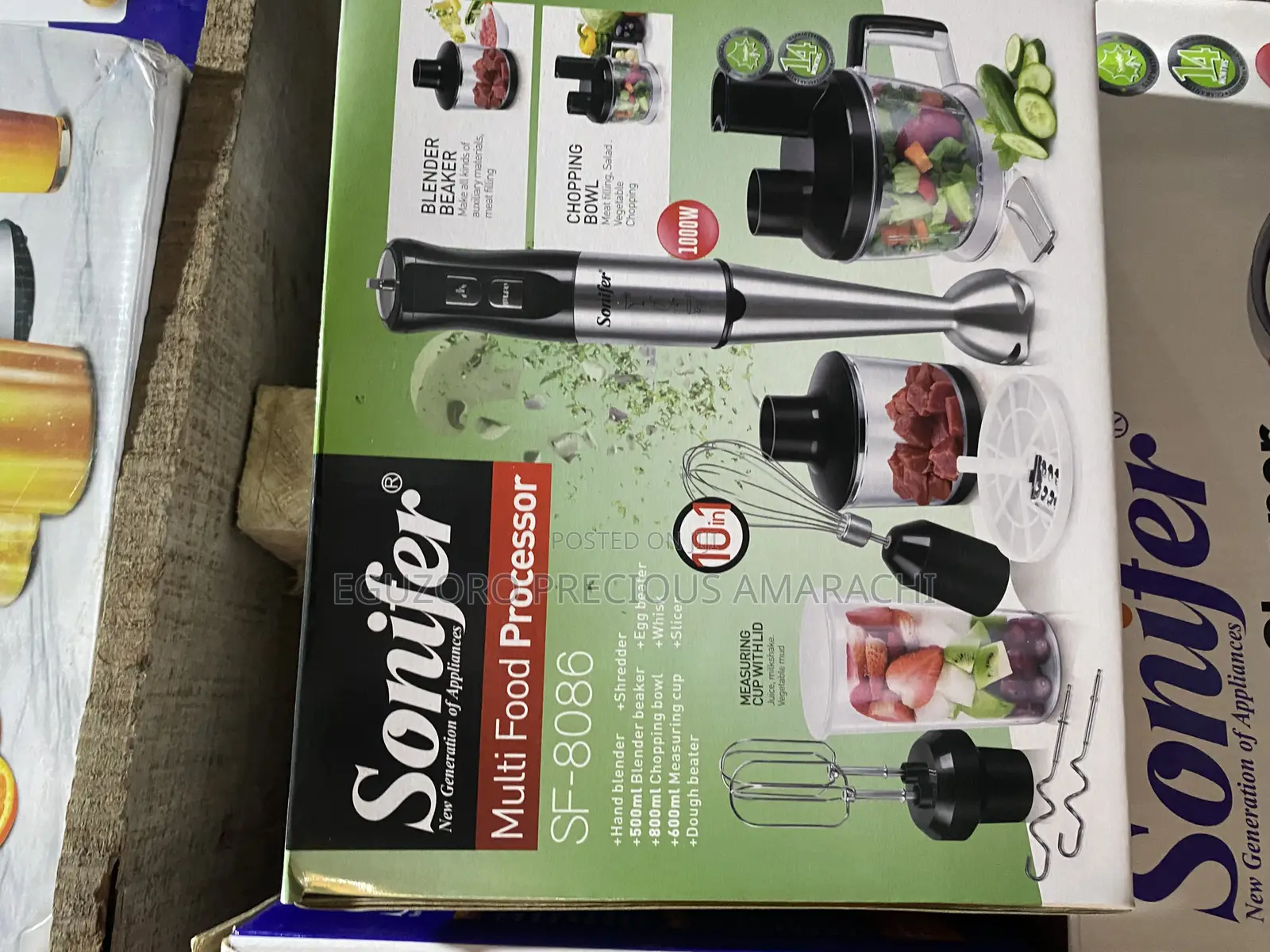 10in1 Sonifer Multi Purpose Food Processor-1000w