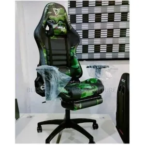 Furgle Computer Racing Gaming Ergonomic Chair + Footrest -Green