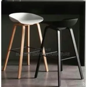 High Kitchen Island Design Bar Stools- Black/White Set of 2