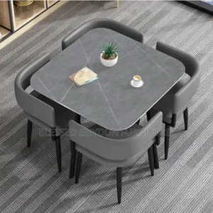 Luxury Dinning Square Table + 4 Sitting Chairs