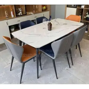 Luxury Dinning Round Mable Table + 6 Sitting Chairs