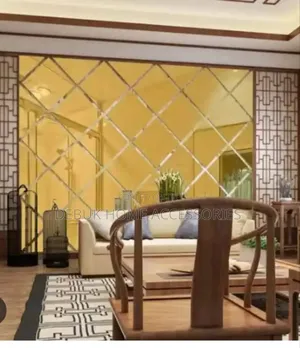 Gold Diamond Mirror Wall Stickers (32pcs)