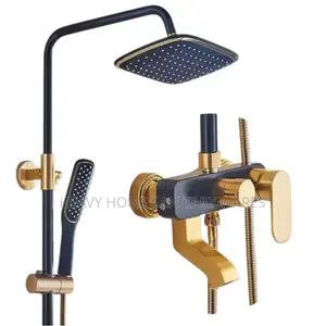 Black and Gold Standing Shower