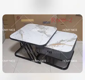 2-in-1 Marble Center Table With Storage Drawer | Modern Coffee Table