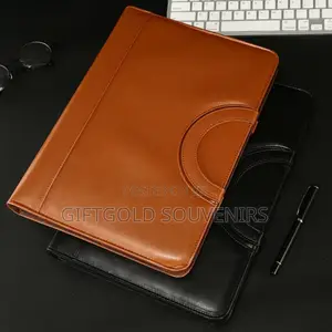A4 Leather Multi-Pocket Document Folder With Calculator