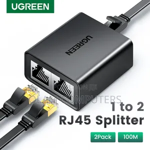 Ugreen Rj45 Splitter Adapter 2 Pack (Black)