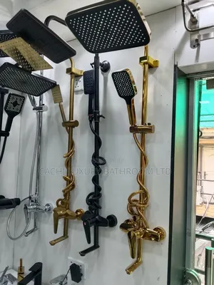 Un Standard Black,Gold Shower Set
