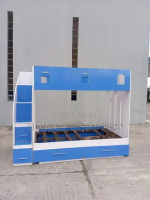 Luxury 31⁄2 by 6 Bunk Bed With Side and Down Drawers and Bookshelf