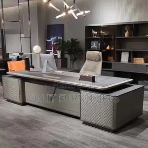 Luxury L-Shaped Executive Office Desk – Modern Wooden Director Table