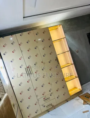 High Gloss Board Wardrobe With Led Light