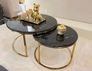 Two in One Round Marble Top Centre Table