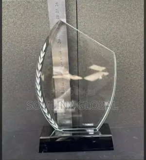 Glass Plaque, Black Base, L