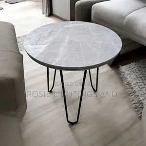 Slate Marble Top Side Stool Table - Gray Top