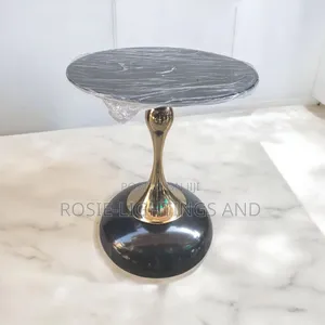 Slate Marble Top Side Stool ( Gold Black )