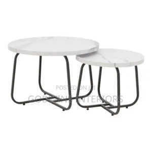 Dual Round Lounge Table With Metal Legs