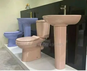 Pink or Blue Color Wc and Basin