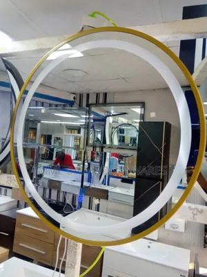 Framed Gold Circle Shape Led Mirrors