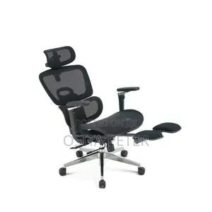 Office Chair With Foot Rest Full Black Color