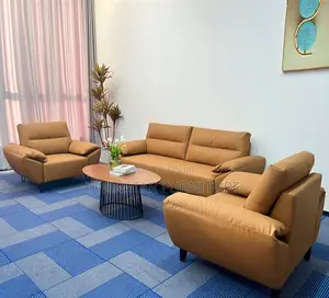 New Modern Leather 5 Seaters Office Sofa Chair