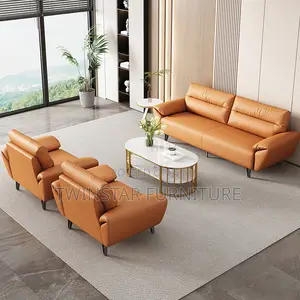 New Modern Leather 5 Seaters Office Sofa Chair