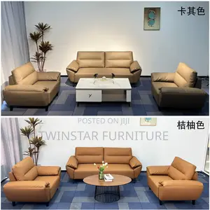 New Modern Leather 5 Seaters Office Sofa Chair