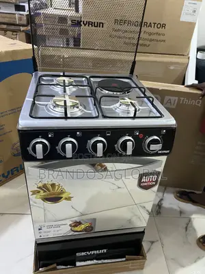 Skyrun GCS-3g1e/X Standing Gas Cooker – 3 Gas + 1 Electric Plate