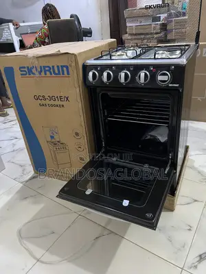 Skyrun 3+1 Gas Cooker – 50×50cm Standing Type, Stainless Finish