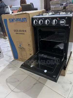 Skyrun 50×50cm Standing Gas Cooker – 3 Gas + 1 Electric Burner Combo